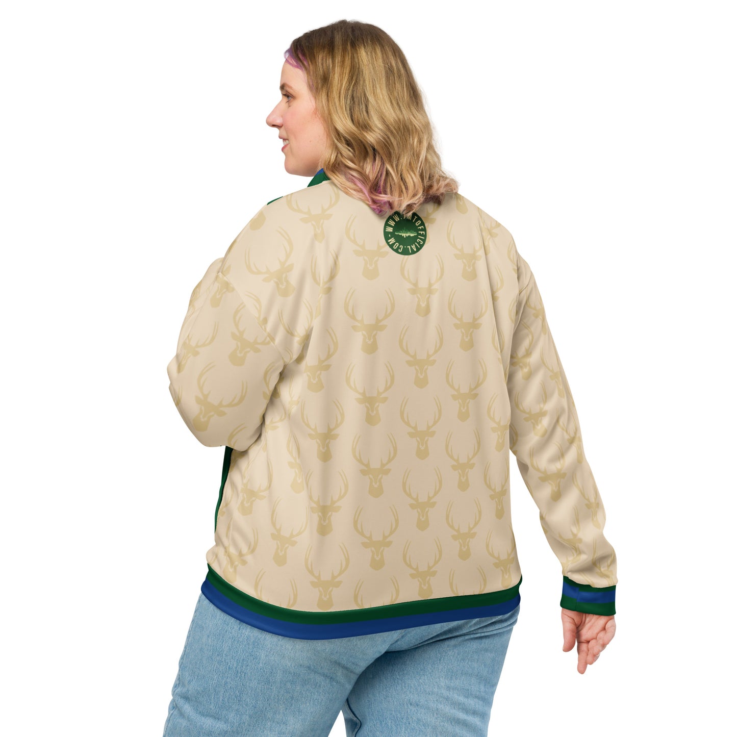 MilWaukee NICE Bucks Cream Bomber Jacket