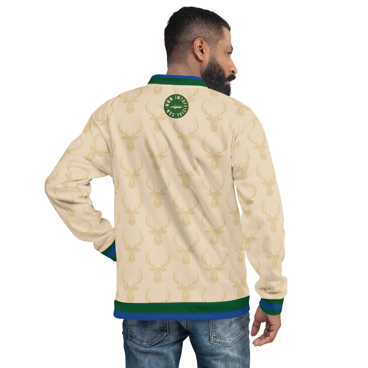 MilWaukee NICE Bucks Cream Bomber Jacket