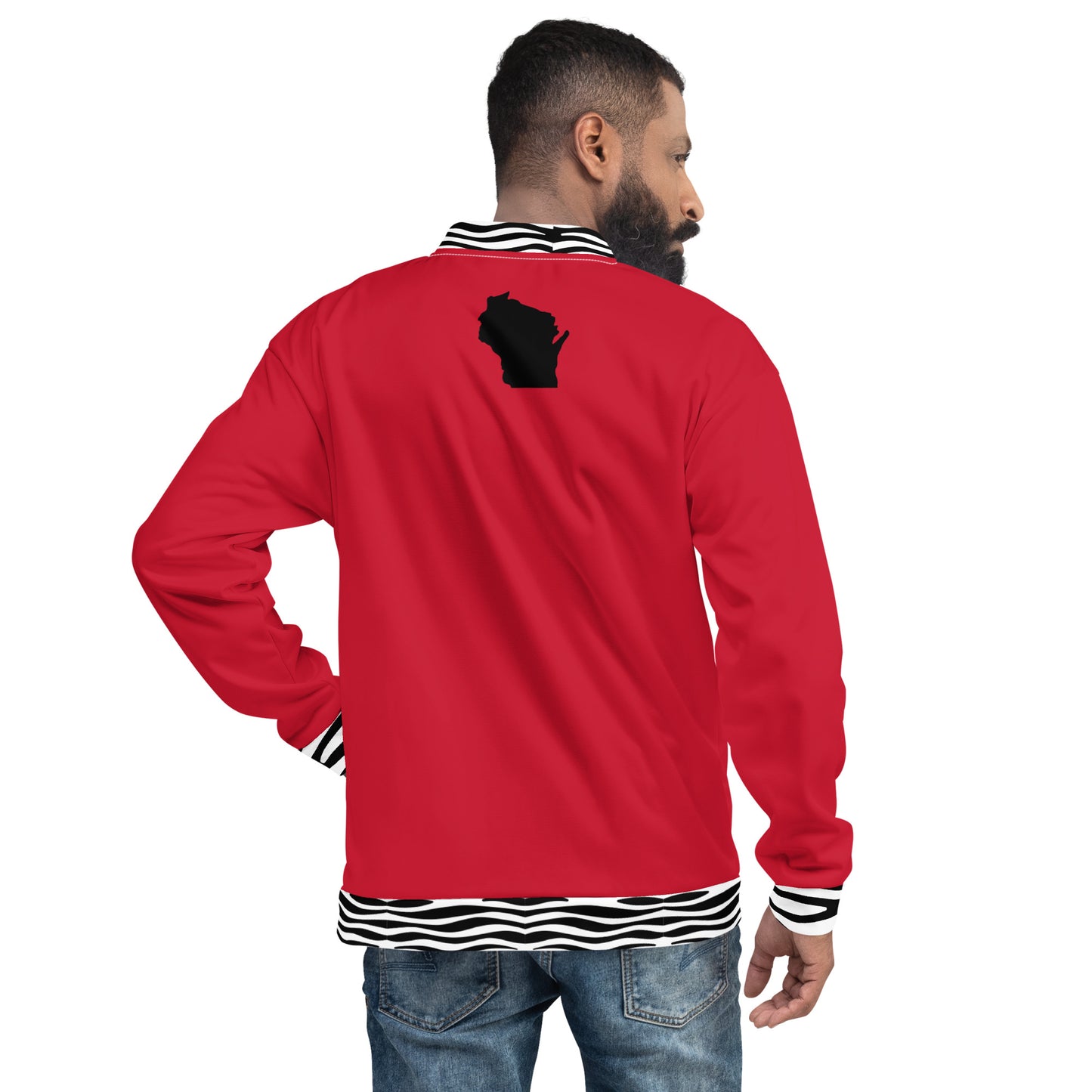 MilWaukee NICE Badger Inspo Red Bomber Jacket
