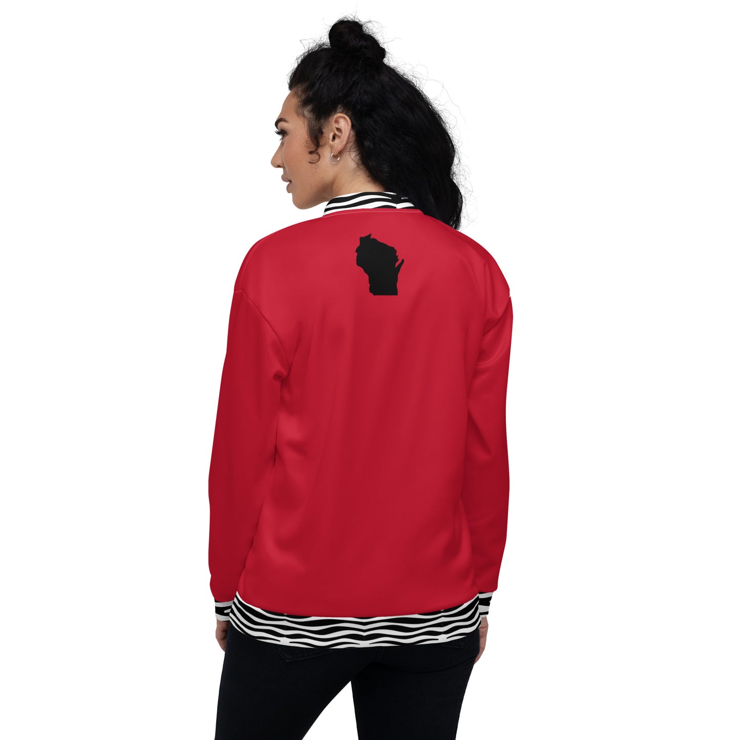 MilWaukee NICE Badger Inspo Red Bomber Jacket