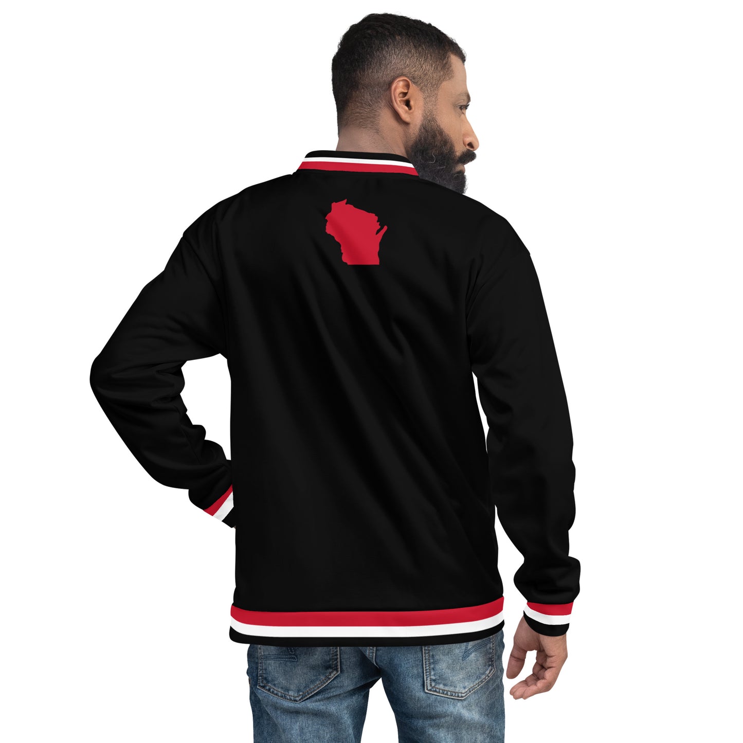 MilWaukee NICE Badger Inspo Black Bomber Jacket