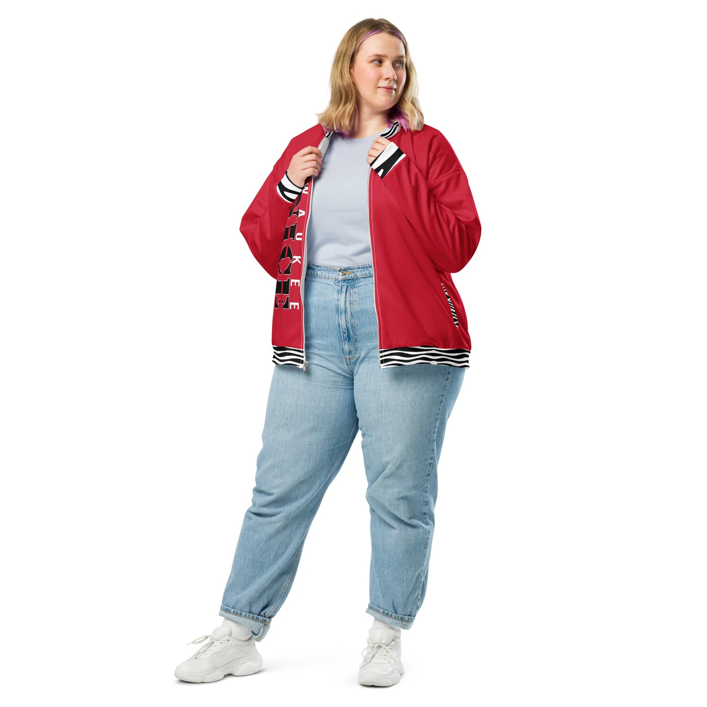 MilWaukee NICE Badger Inspo Red Bomber Jacket