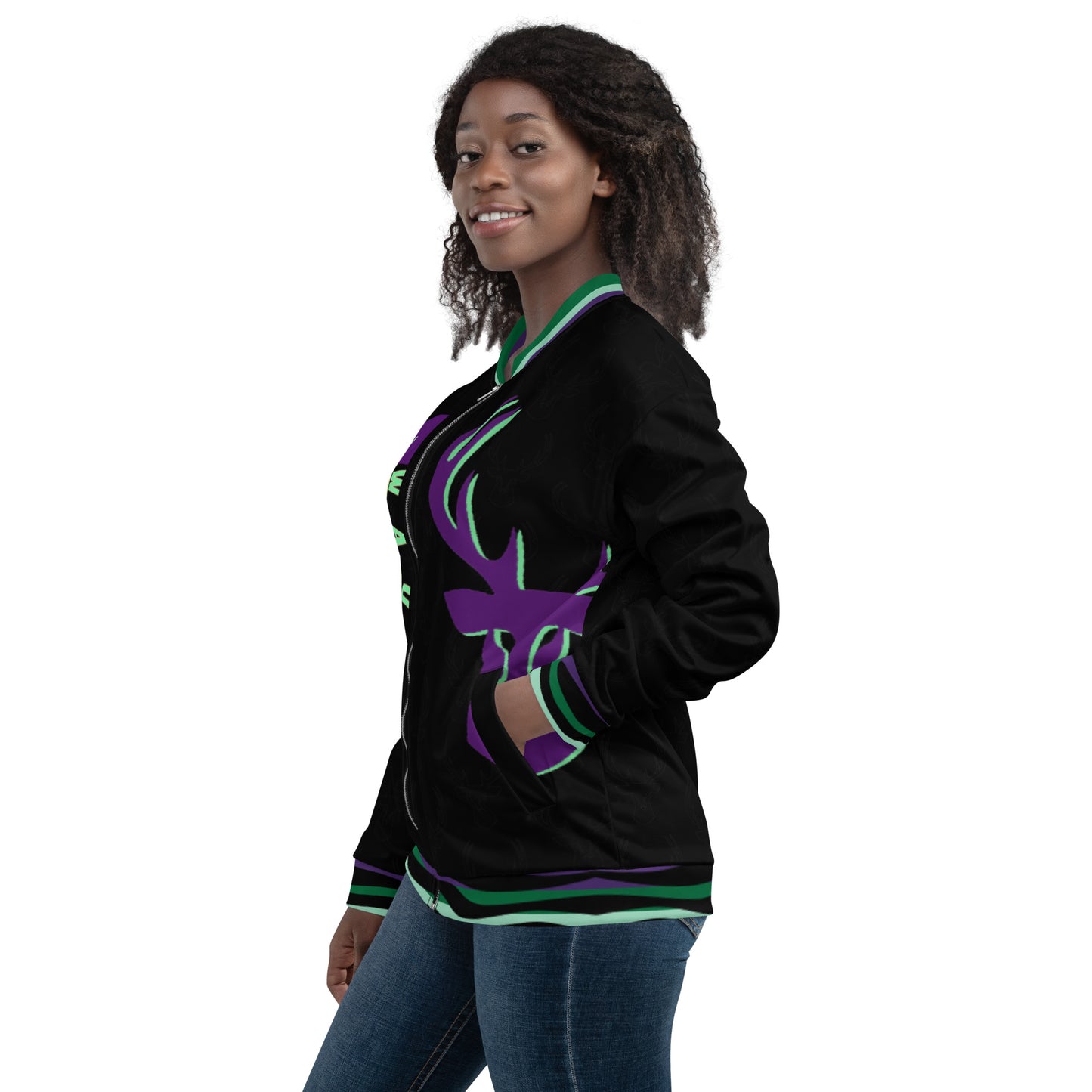 MilWaukee NICE Bucks Black and Purple Bomber Jacket