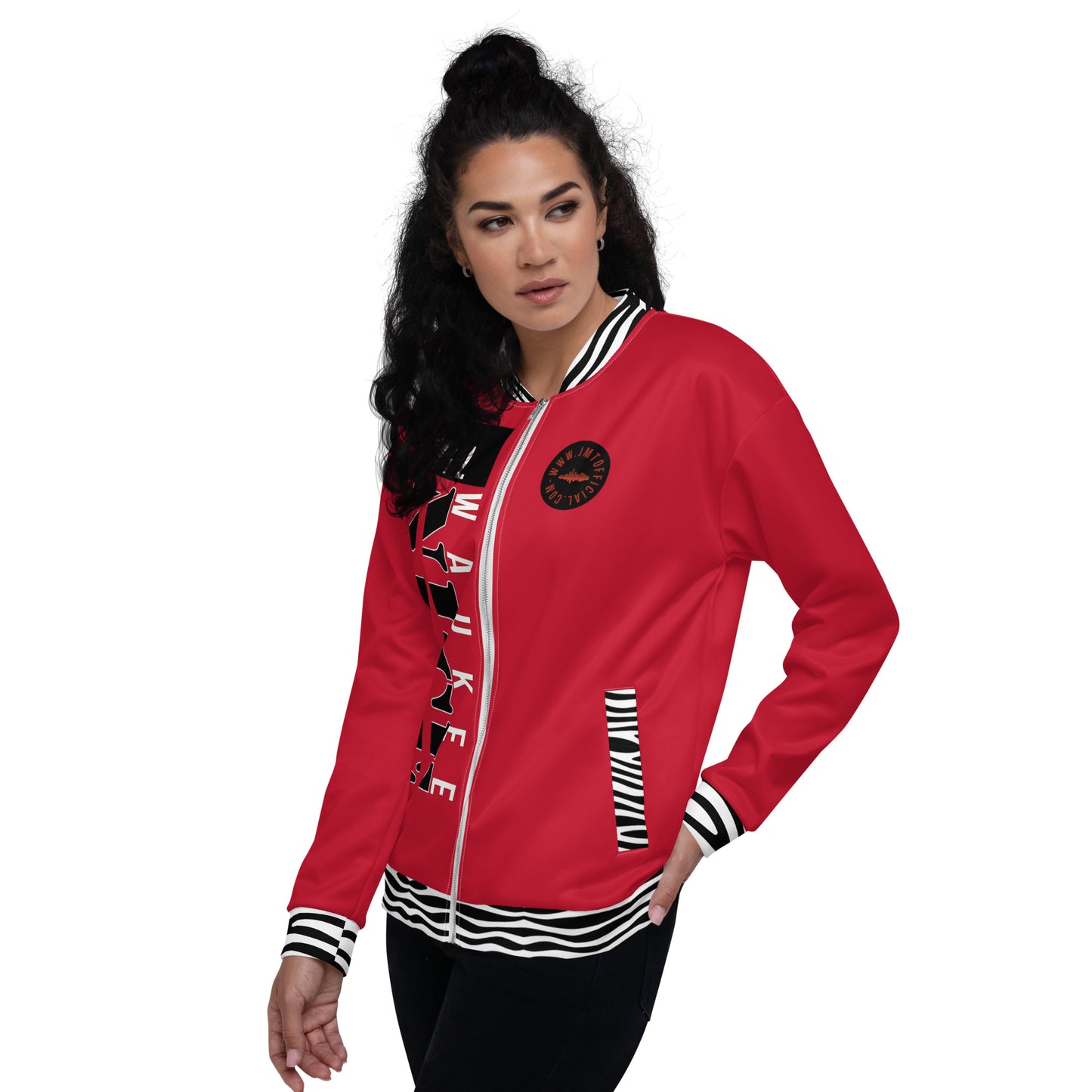 MilWaukee NICE Badger Inspo Red Bomber Jacket